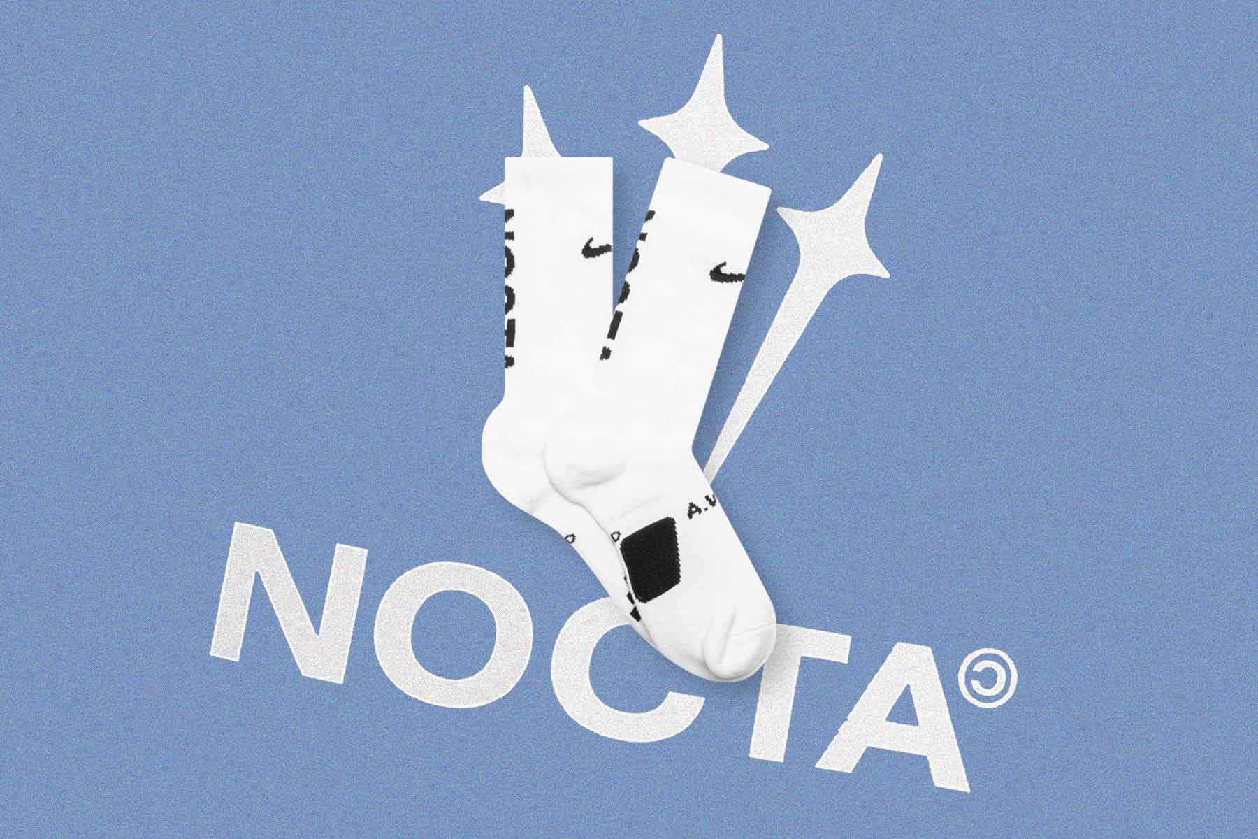 NOCTA Crew Socks - White/Black - Image 4