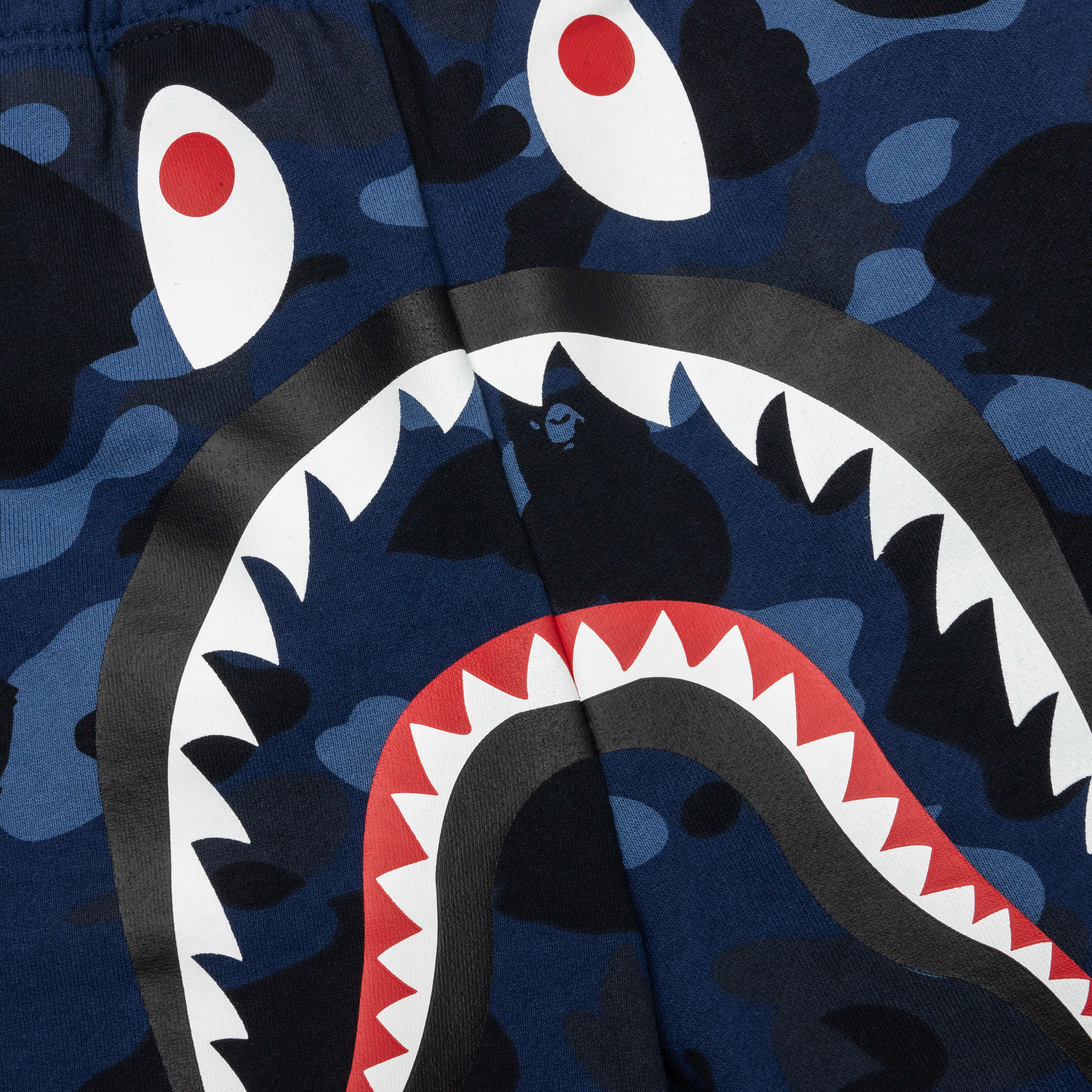 Color Camo Shark Sweat Shorts - Navy - Image 3