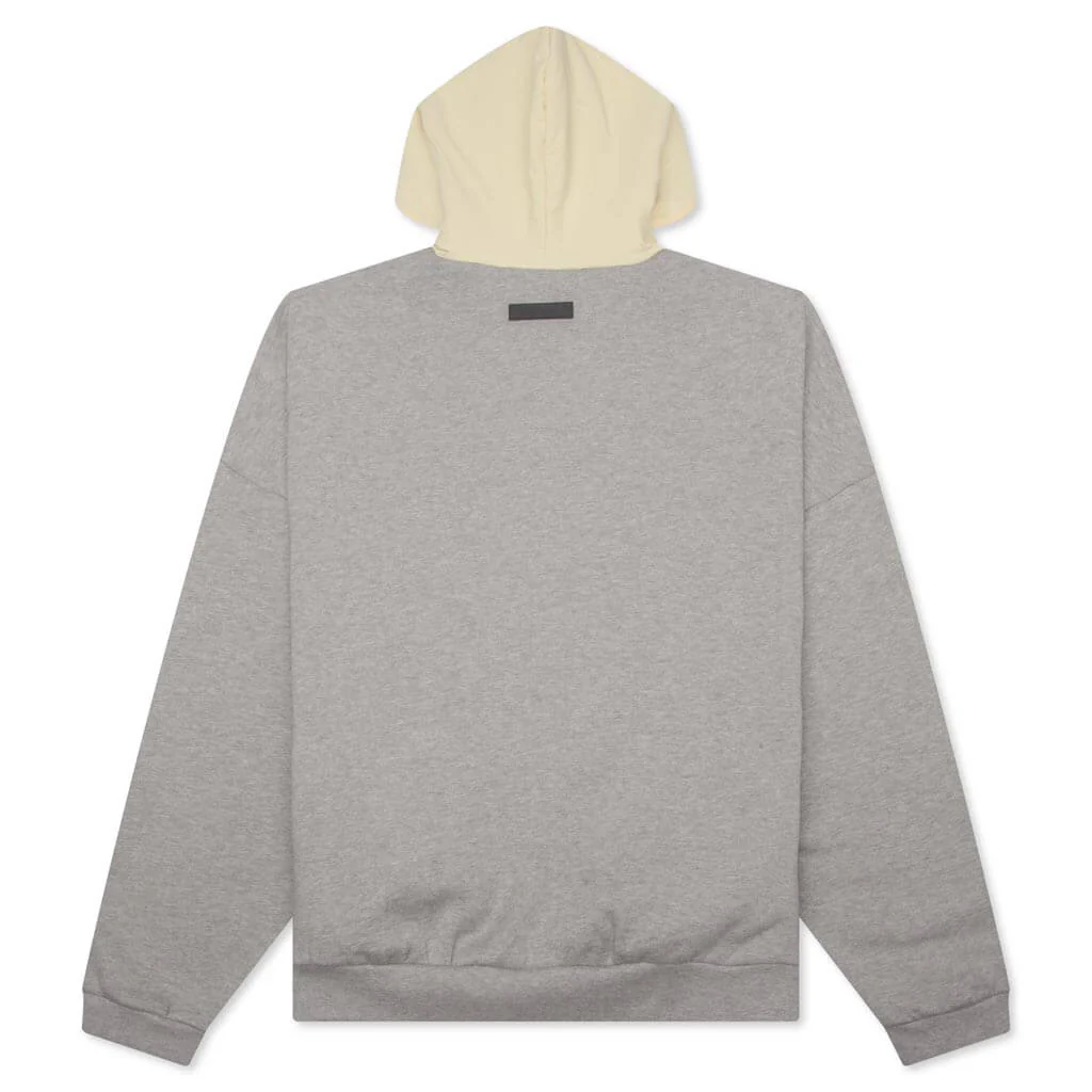 Nylon Fleece Hoodie - Dark Heather Oatmeal/Garden Yellow - Image 2