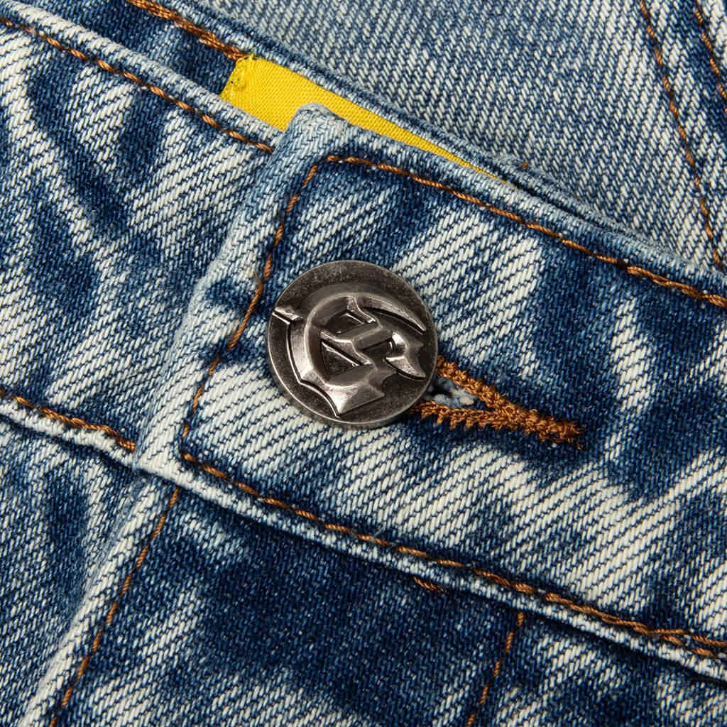 Octagon Cargo Denim Shorts - Blue - Image 3
