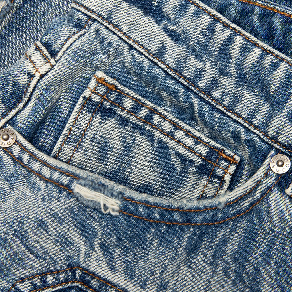 Octagon Cargo Denim Shorts - Blue - Image 4