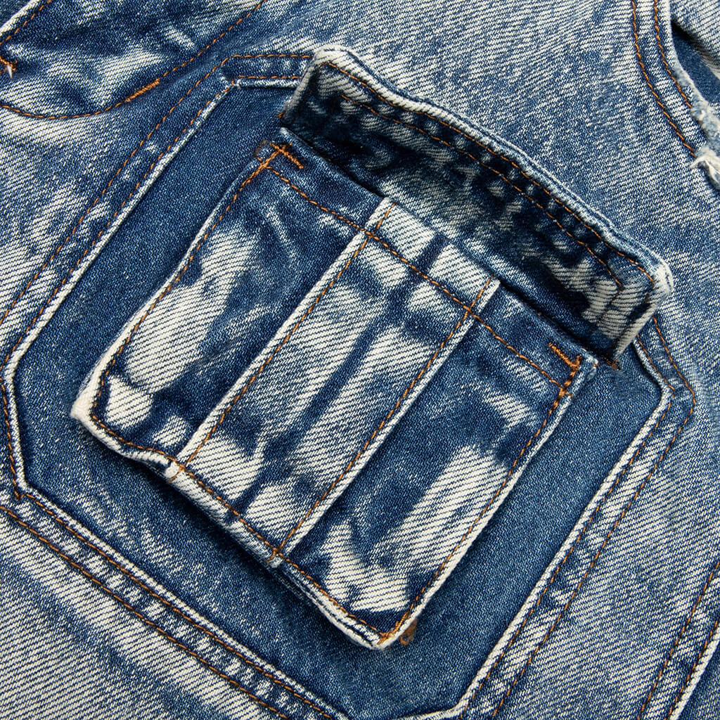 Octagon Cargo Denim Shorts - Blue - Image 5