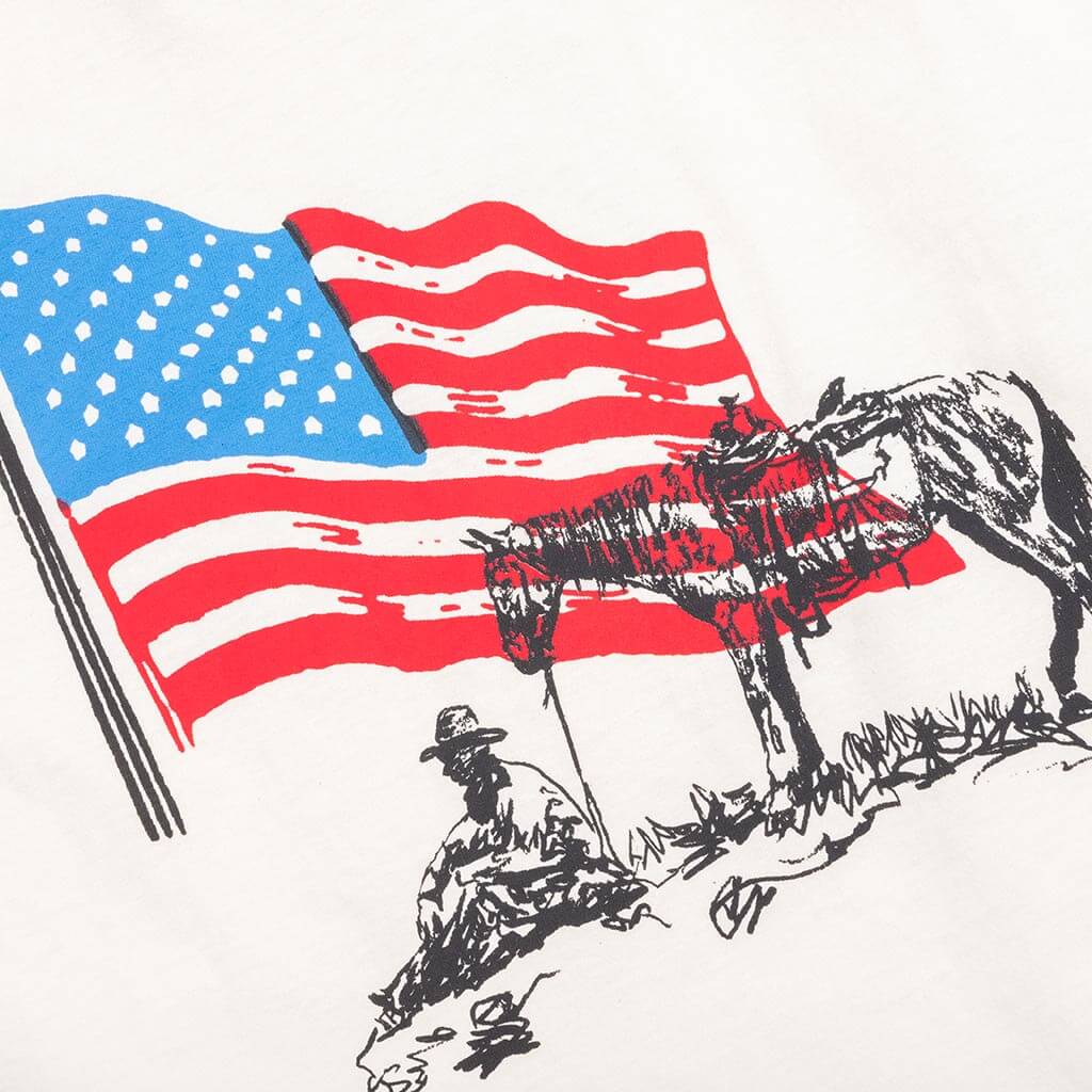 American Flag Cowboy Long Sleeve Tee - Bone - Image 5
