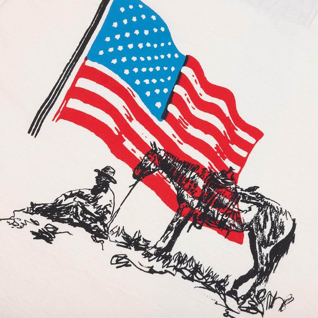 American Flag Cowboy Tee - Bone - Image 3