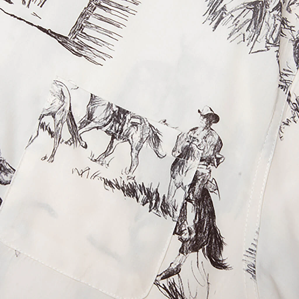 Charcoal Montage Camp Shirt - Bone - Image 3