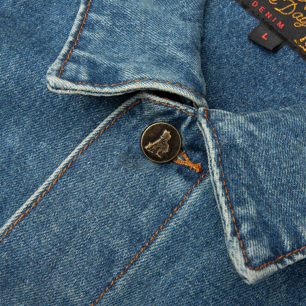 Denim Trucker Jacket - Washed Indigo - Image 3