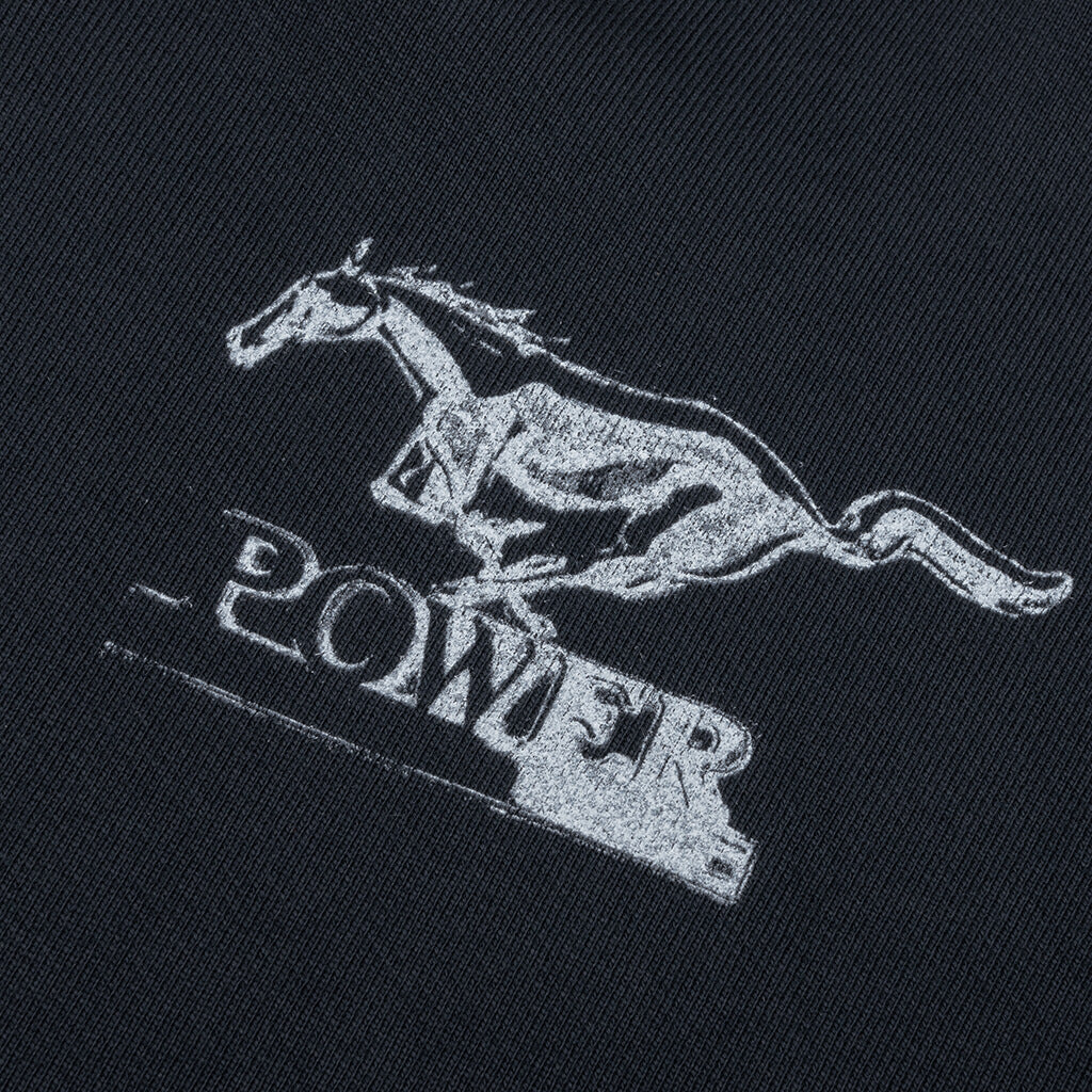 Mustang Cross Zip Up Hoodie - Washed Black - Image 3