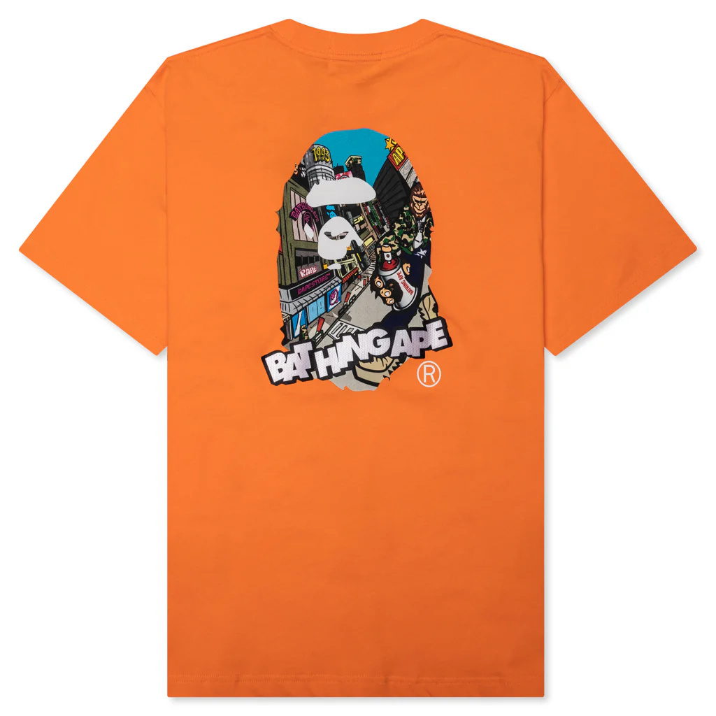 Comic Art Ape Head Relaxed Fit Tee - Orange - Image 2