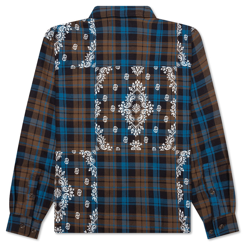 Paisley Printed Flannel Shirt - Brown Multi - Image 2