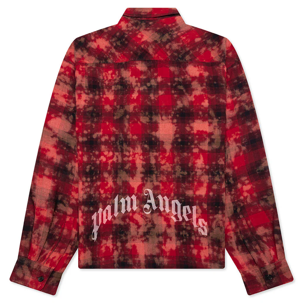 Curved Logo Check Shirt L/S - Red/Off-White - Image 2