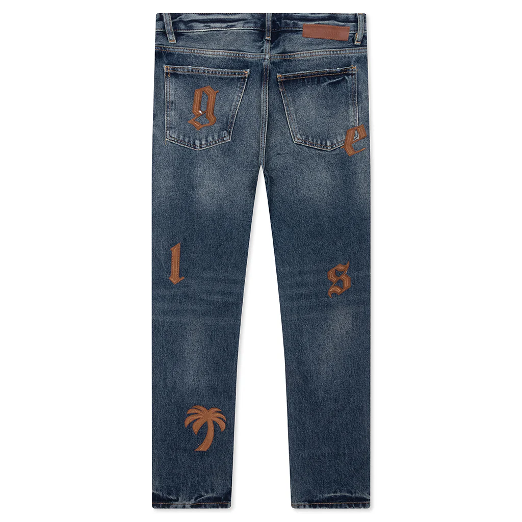 Logo Patch 5 Pockets - Blue/Golden Brown - Image 2