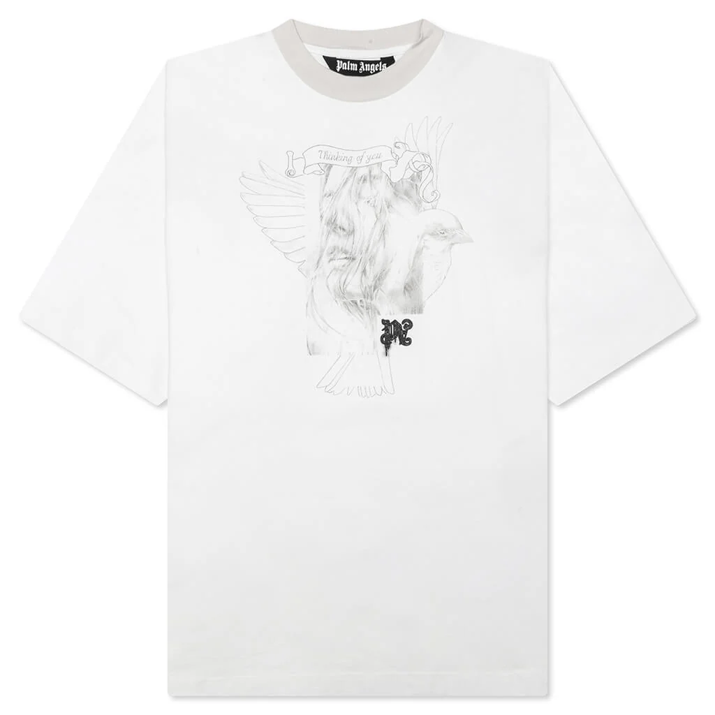Portrait Pencil Over Tee - Off White/Grey
