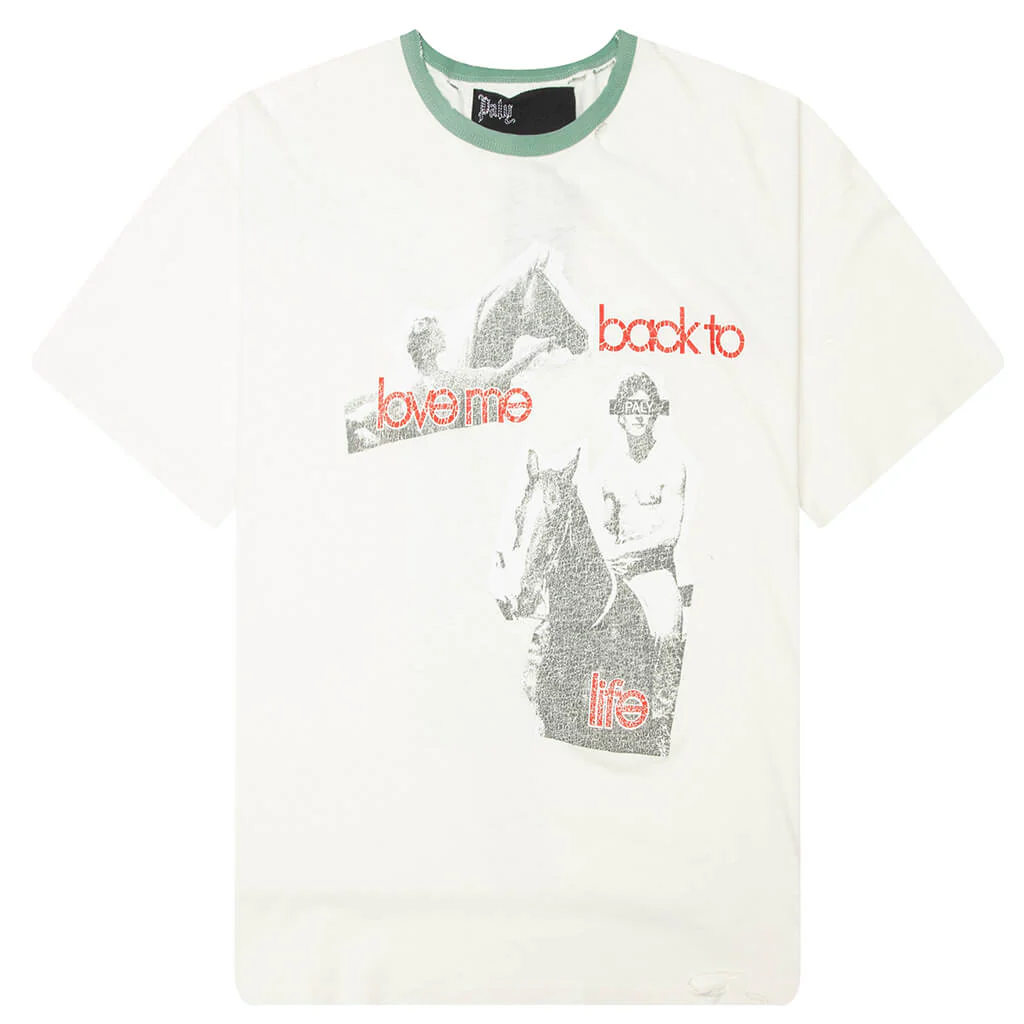 Back To Life Ringer Tee - White