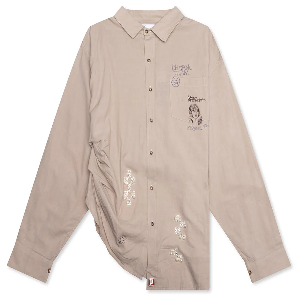 Eternal Youth Oversized Dress Shirt - Grey