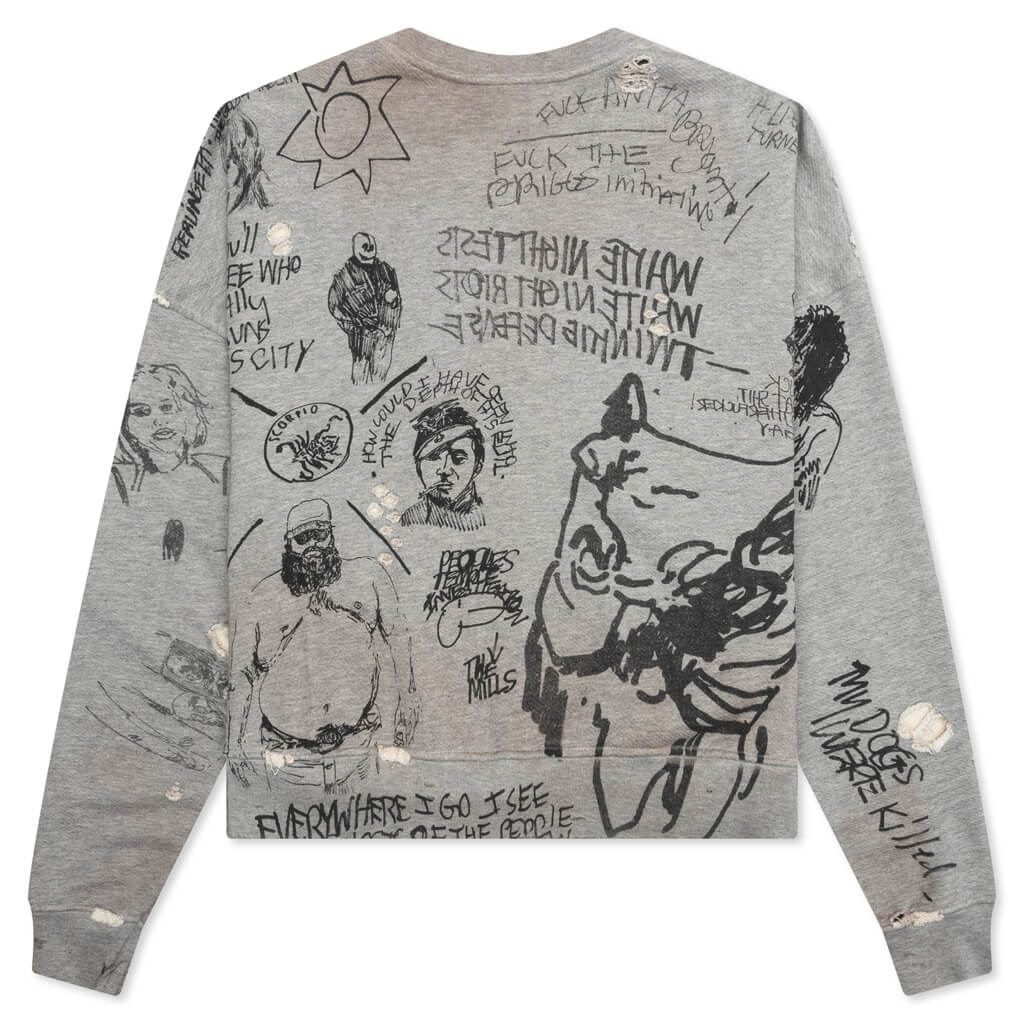 Pumping Iron Crewneck Sweatshirt - Heather Grey - Image 2