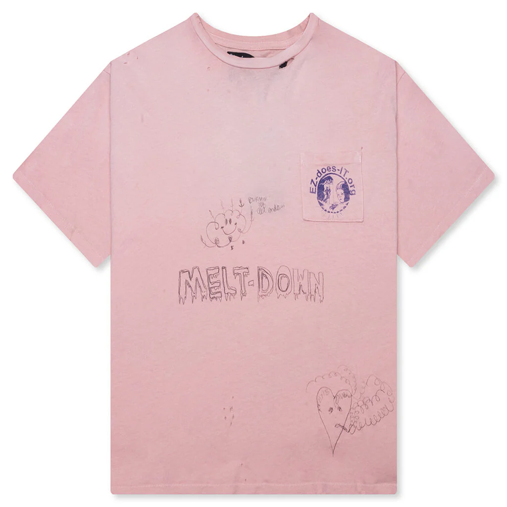 Rehab Romance Pocket Tee - Pink