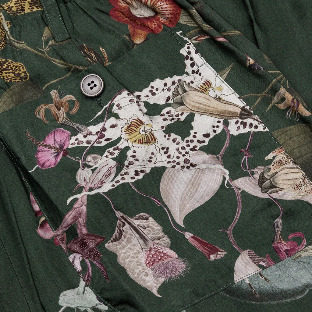 Green Pleat-Front Trousers With Floral Pattern 7092 M.W. - Bot - Image 5