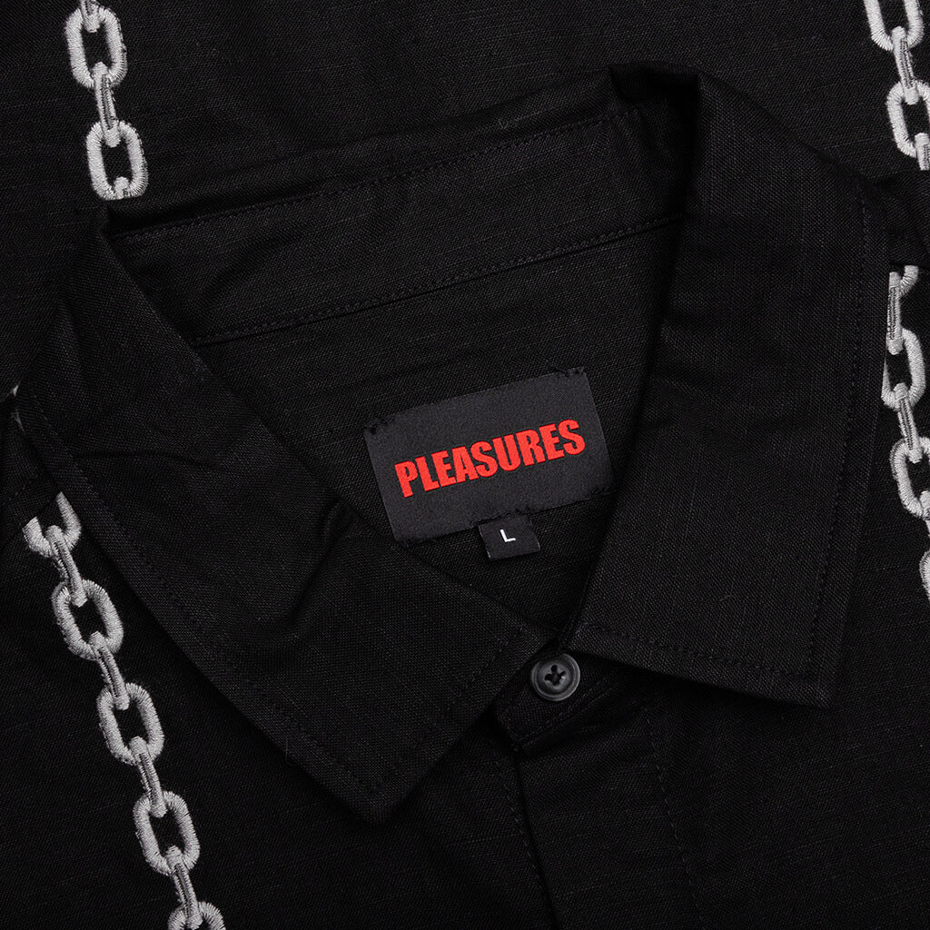Chain Button Up Shirt - Black - Image 3