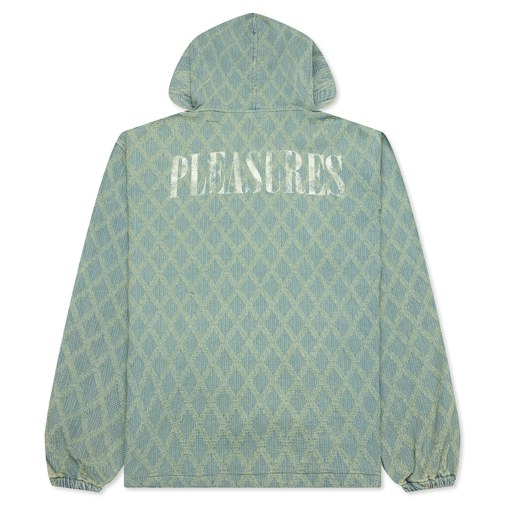 Diamond Jacquard Zip Hoodie - Light Indigo - Image 2