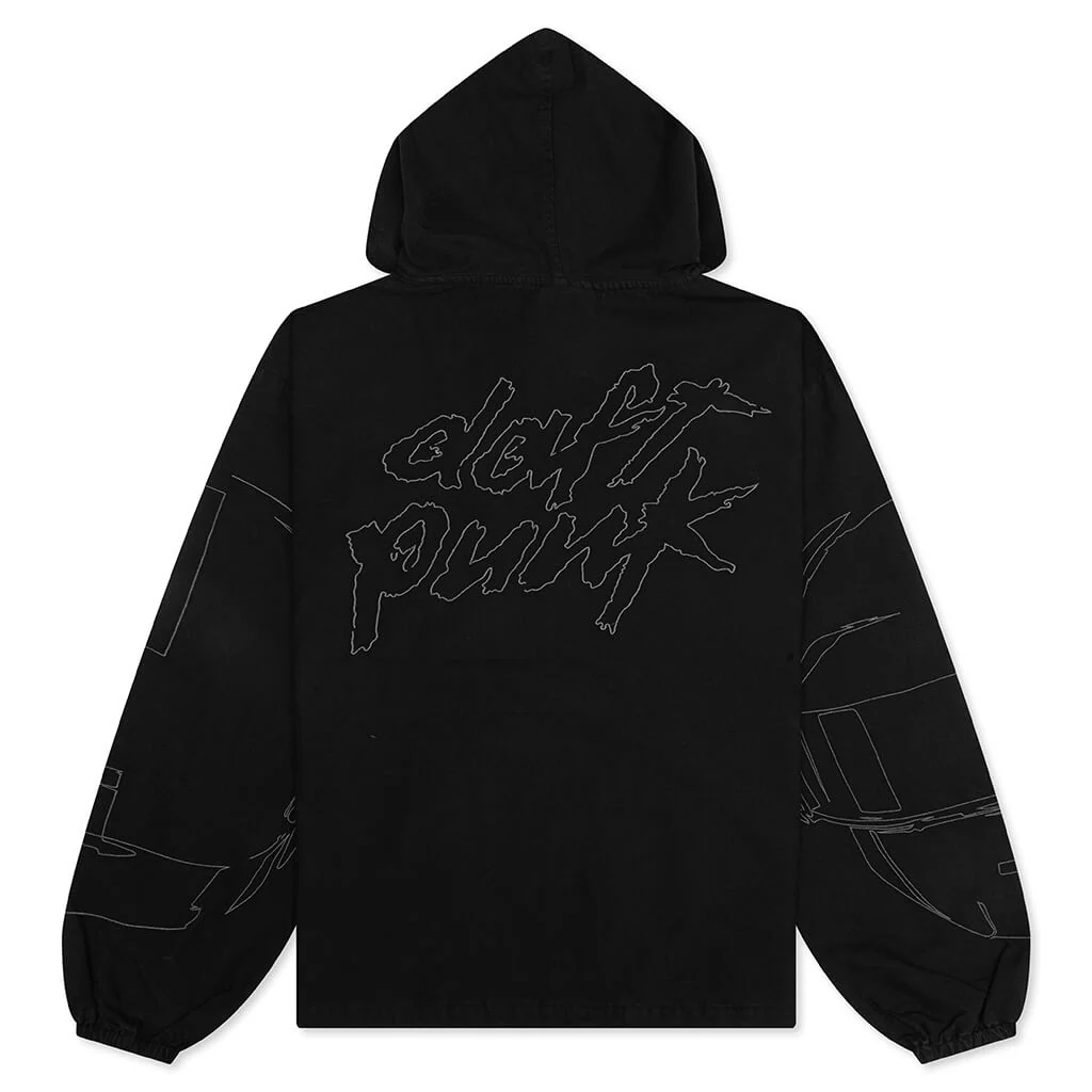 Digital Zip Poncho Hoodie - Black - Image 2