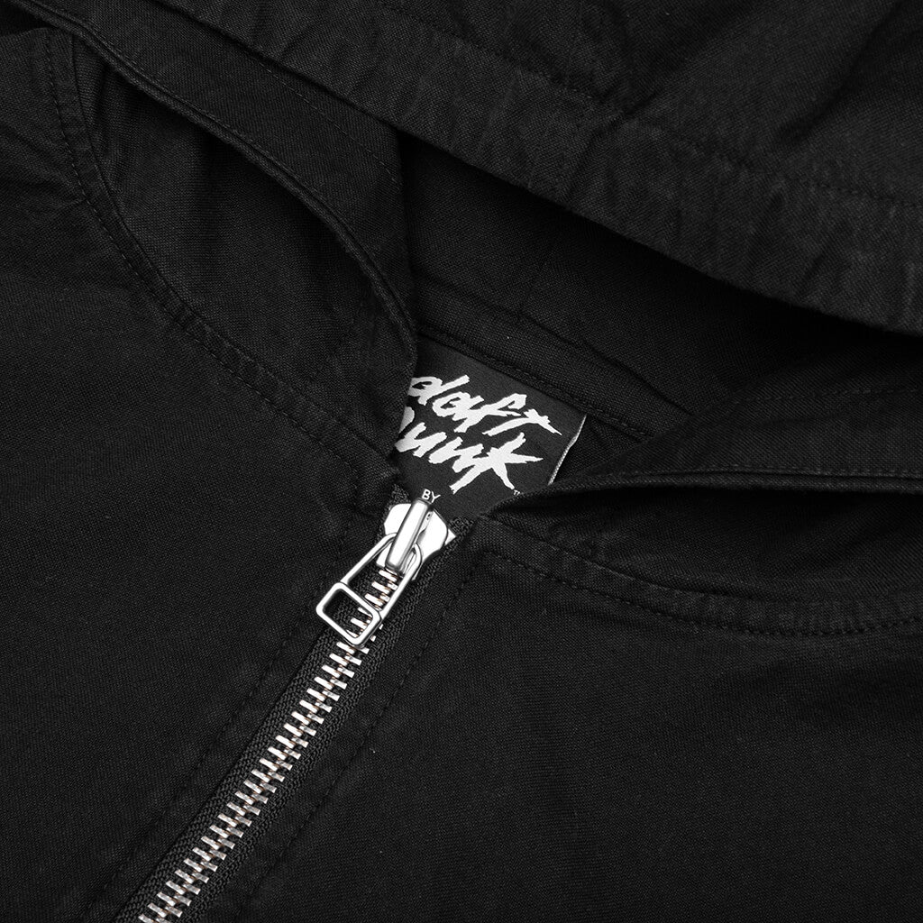 Digital Zip Poncho Hoodie - Black - Image 3