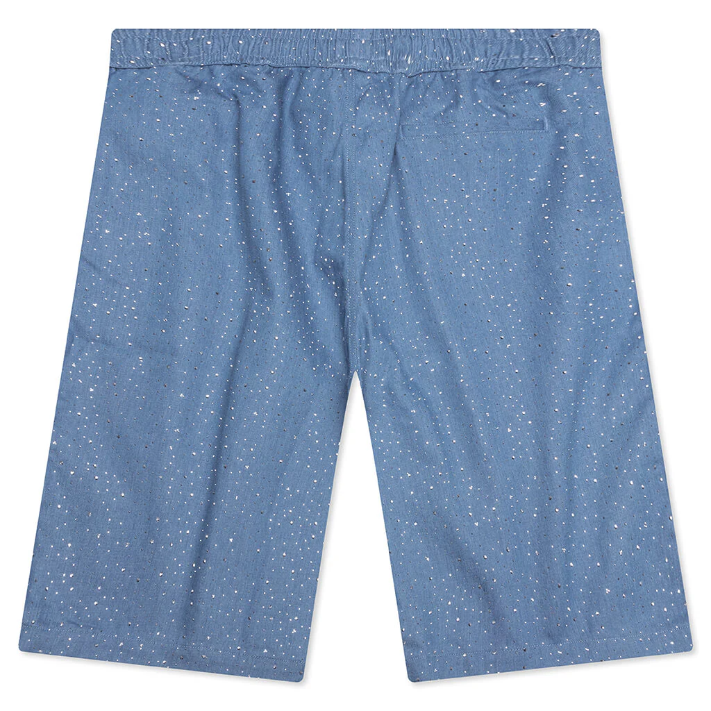 Glitter Baggy Denim Shorts - Light Indigo - Image 2