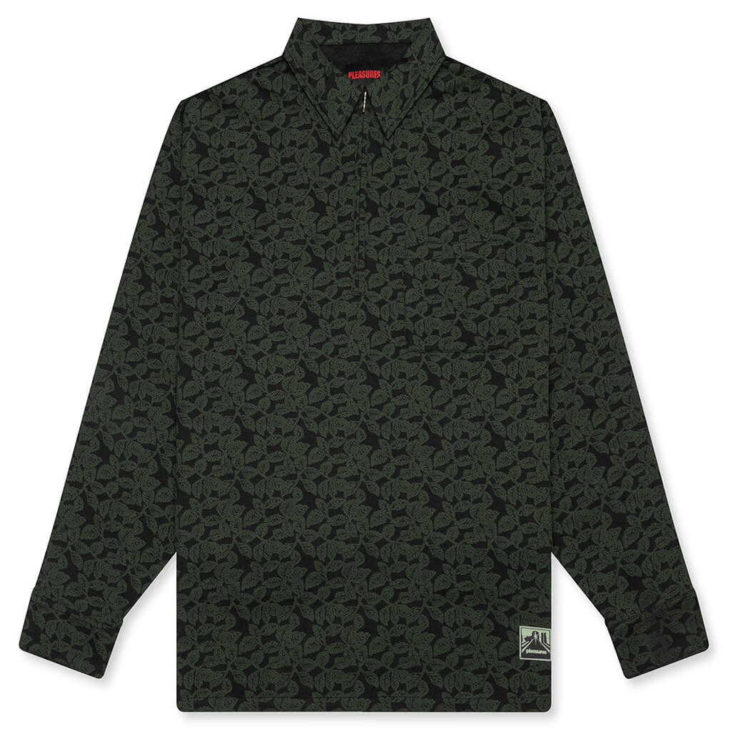 Leaf Half Zip Shirt - Olive