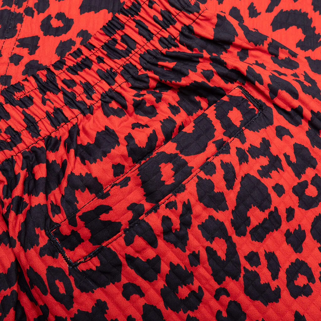 Leopard Active Shorts - Red - Image 3