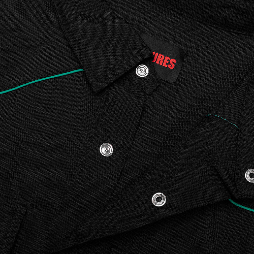Nylon Western Button Up - Black - Image 3