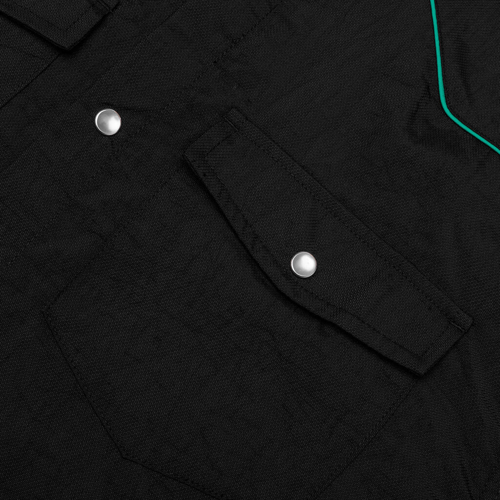 Nylon Western Button Up - Black - Image 4
