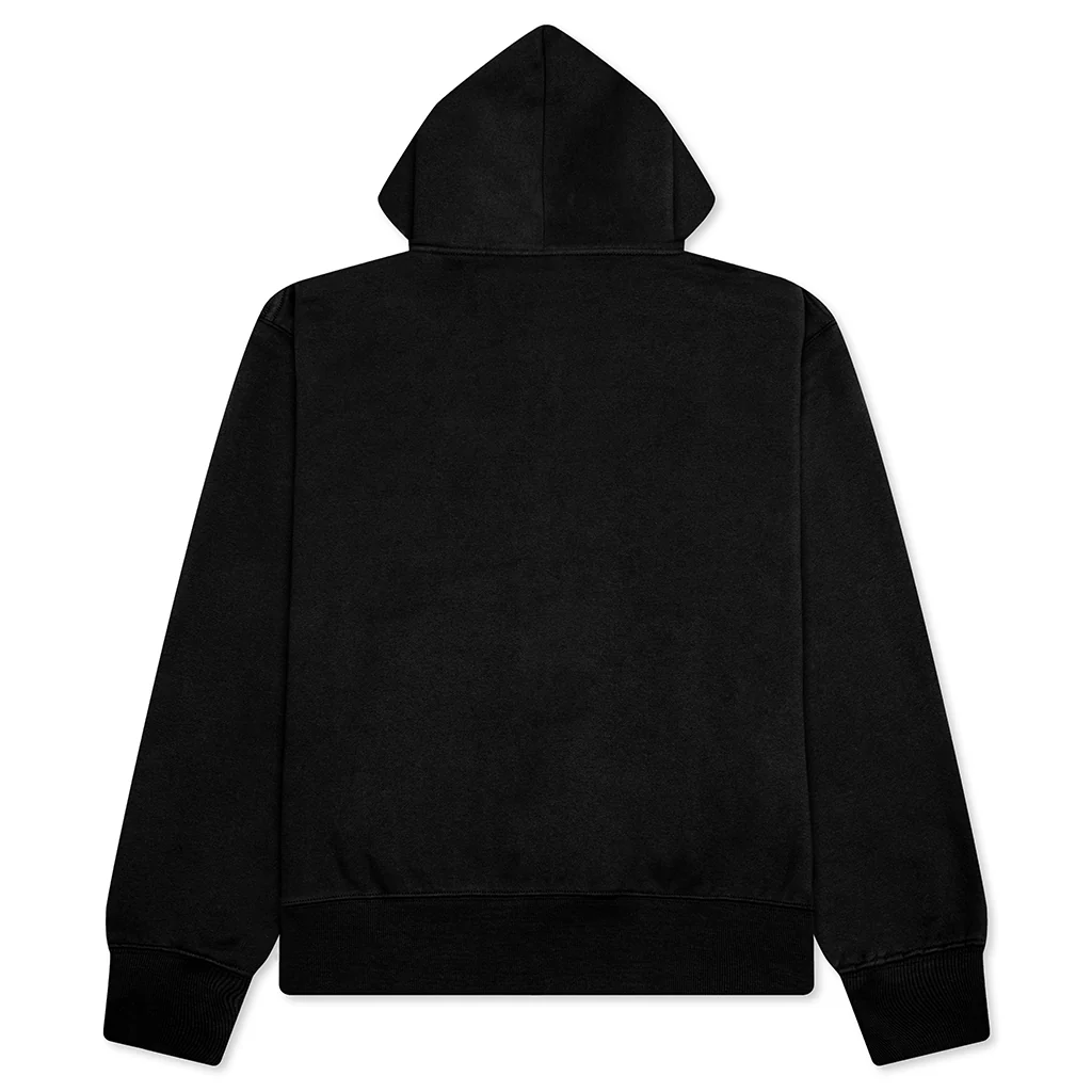 Split Zip Hoodie - Black - Image 2
