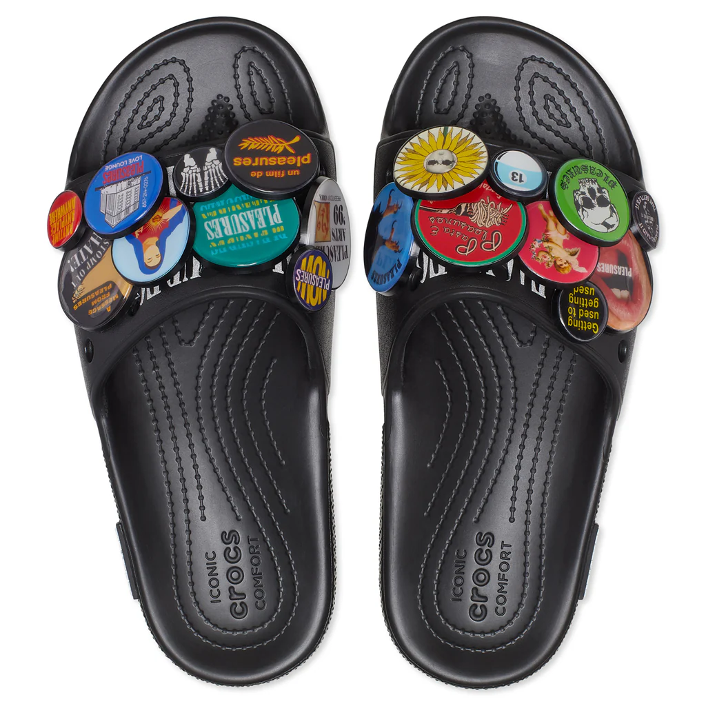 PLEASURES x Crocs Button Classic Slide - Black - Image 2