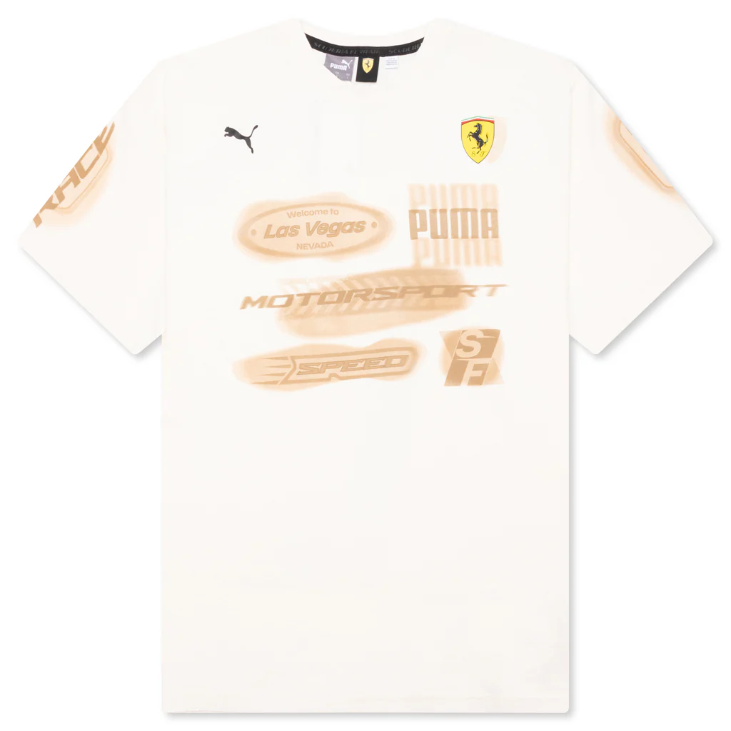 Ferrari Race Desert Sun Las Vegas Graphic Tee - Alpine Snow