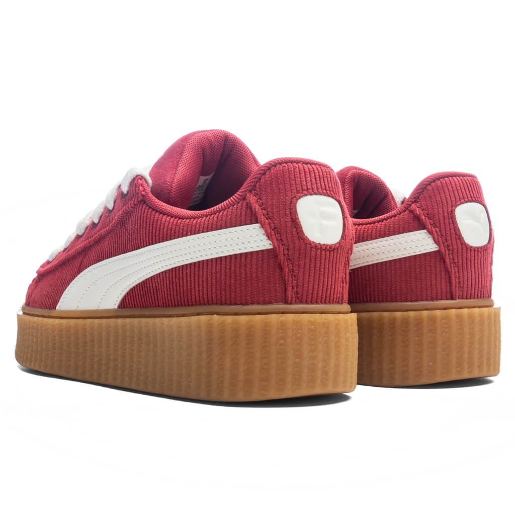 Puma x Fenty Women's Creeper Phatty Corduroy - Club Red/Warm White/Gum - Image 3