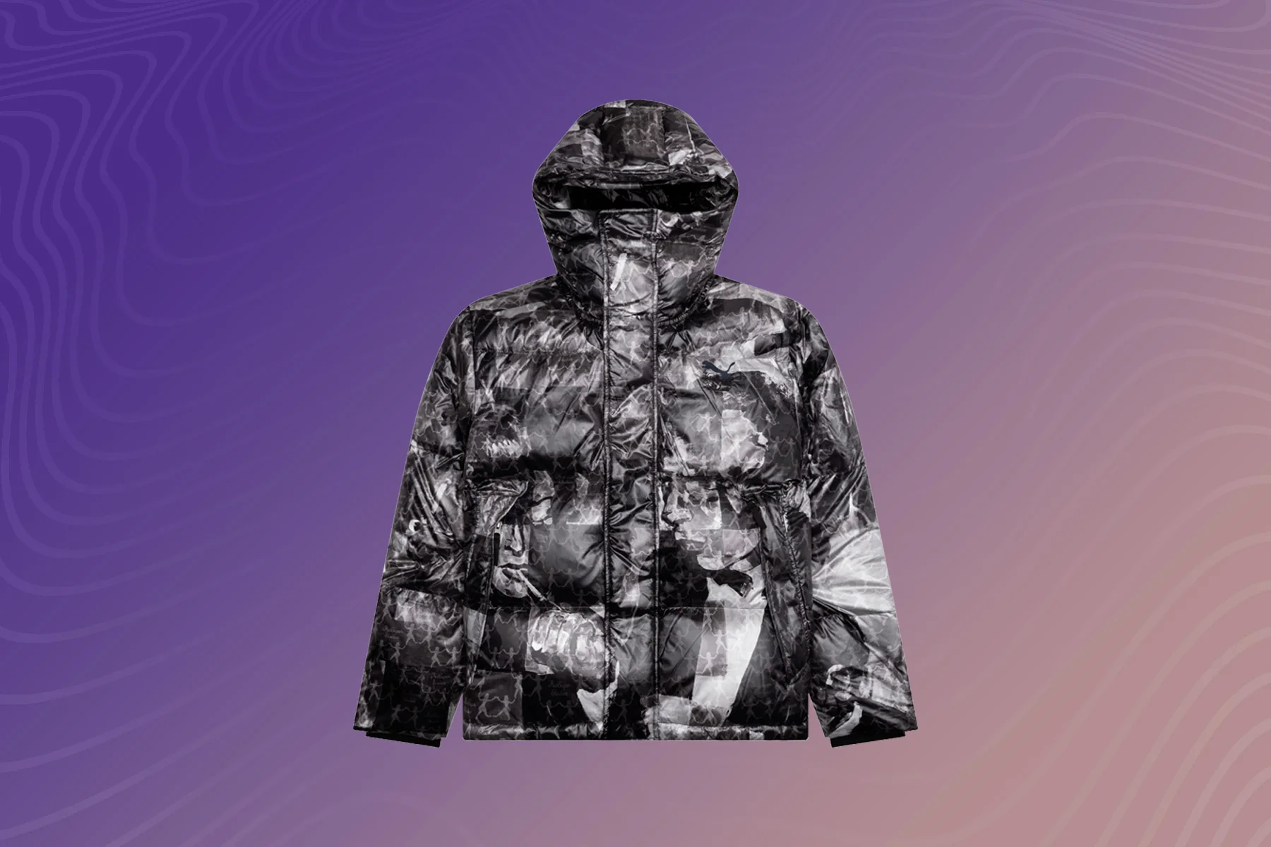 Puma x KidSuper MMQ AOP Puffer Jacket - Black - Image 6