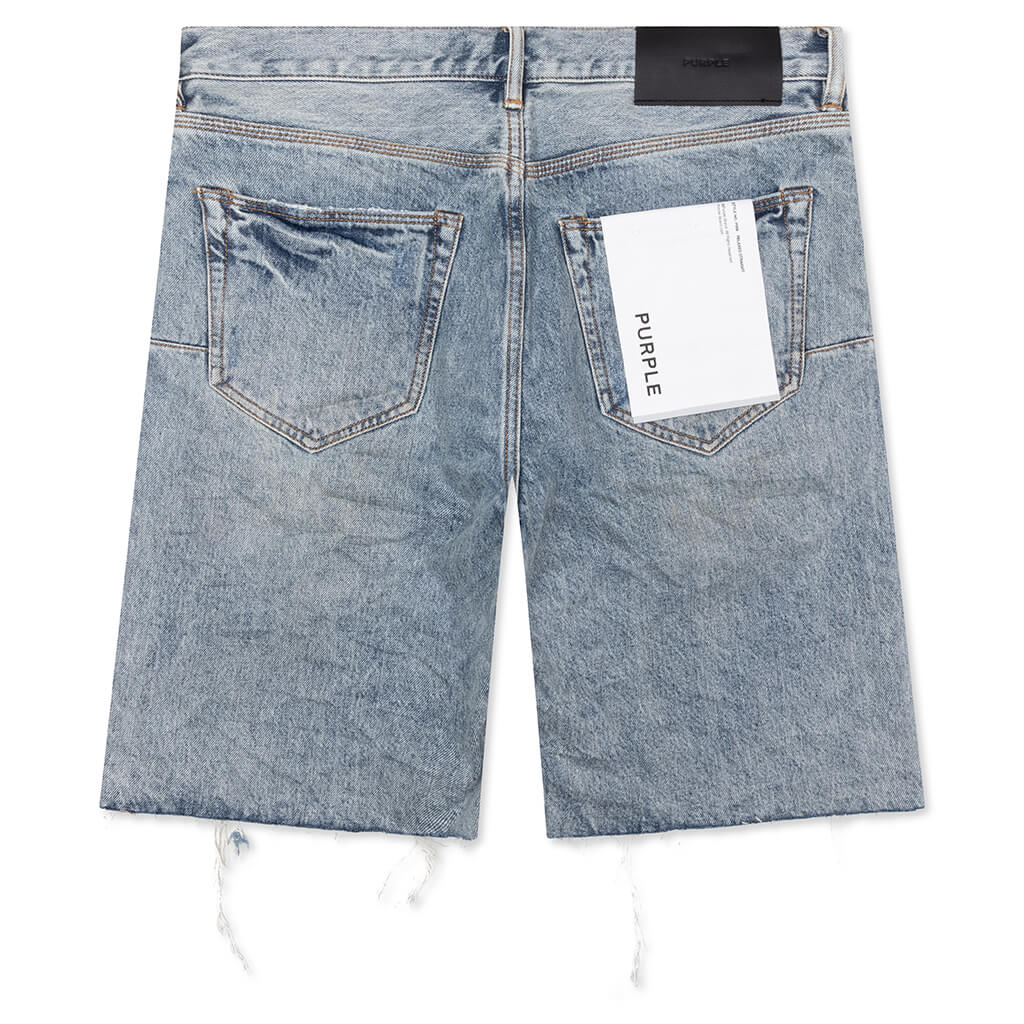 Faros Rip Patched Shorts - Light Indigo - Image 2