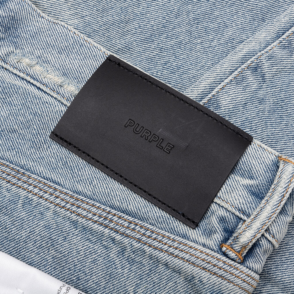 Knee Blowout Dirty Jeans - Light Indigo - Image 5