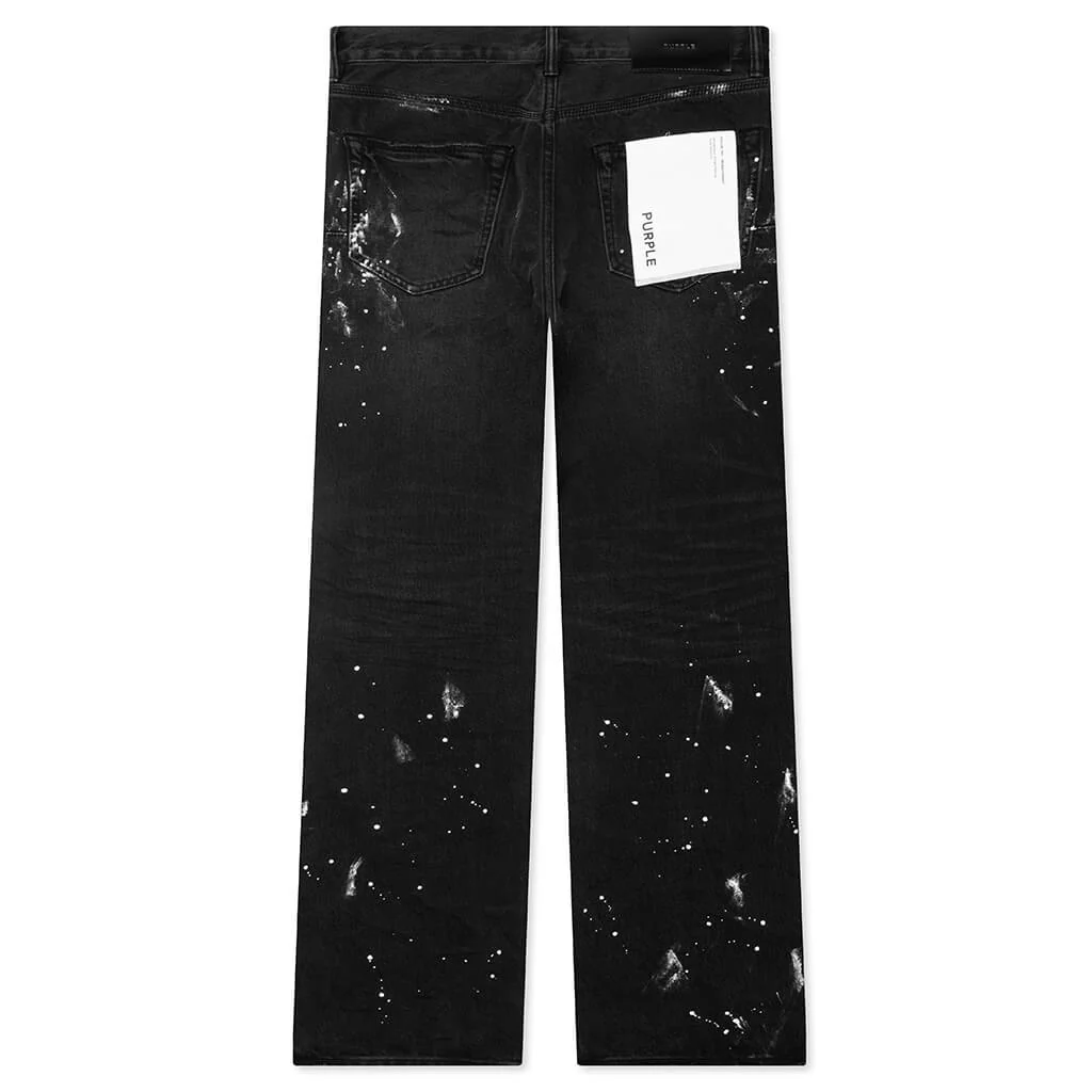 Knee Slit Paint Splatters Jeans - Black - Image 2