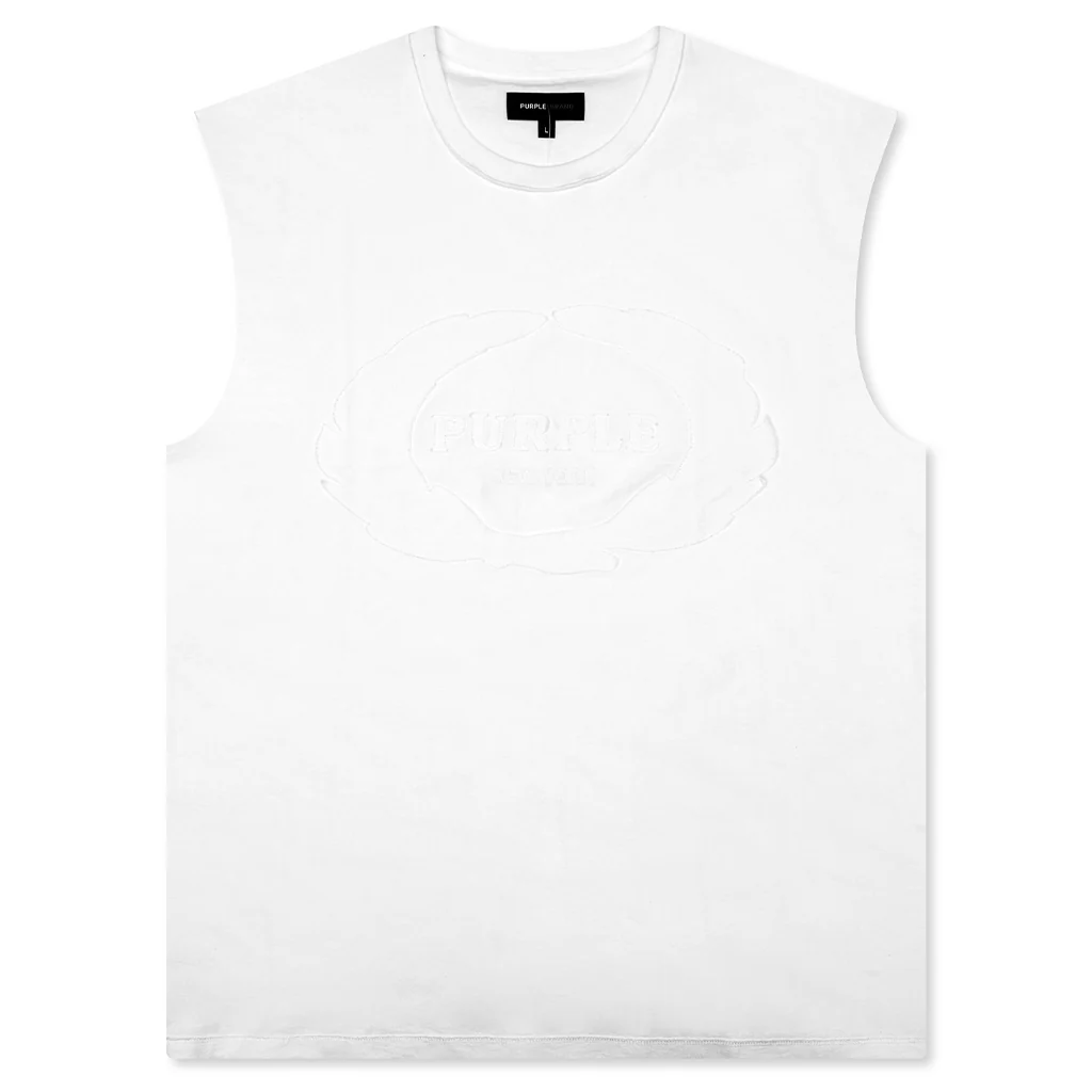 Textured Jersey Sleeveless - White
