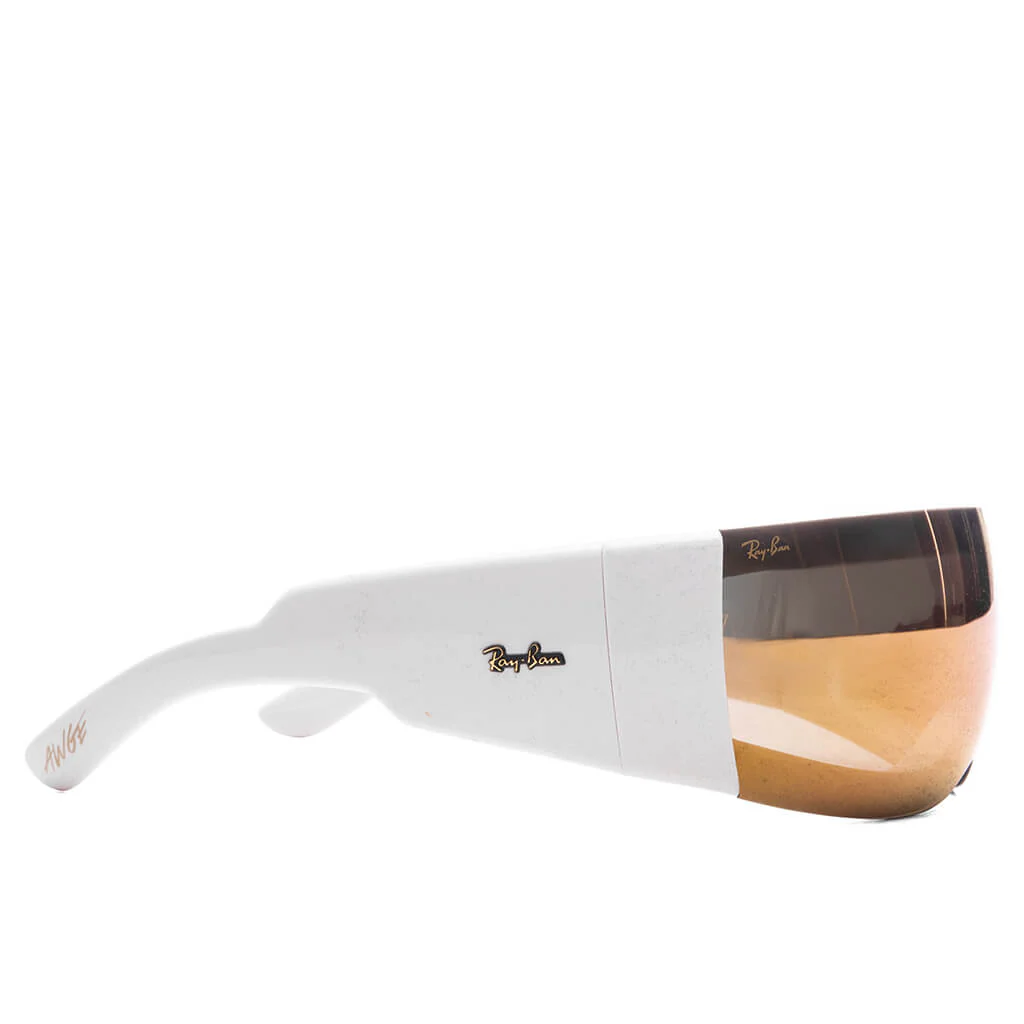 Ray-Ban x A$AP Rocky Ultra Wrap 002 - White/Brown Mirror Gold - Image 2
