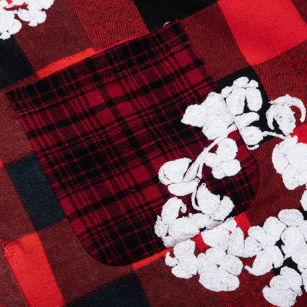 Readymade x Denim Tears Check L/S Shirt - Red - Image 4