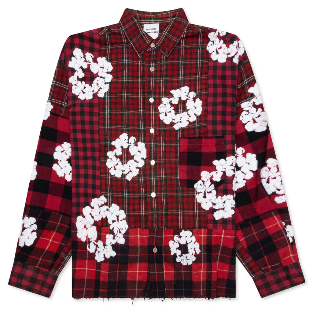 Readymade x Denim Tears Check L/S Shirt - Red - Image 5