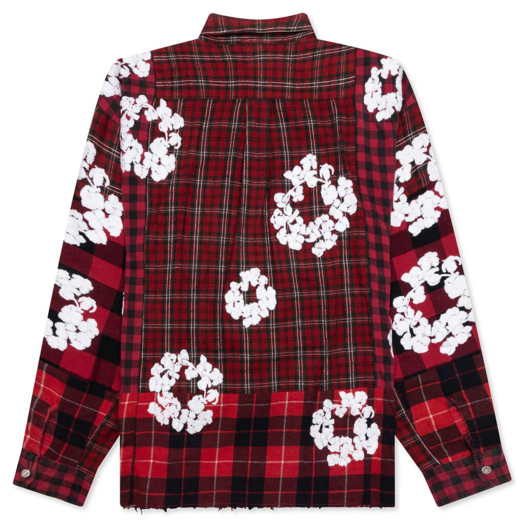 Readymade x Denim Tears Check L/S Shirt - Red - Image 6