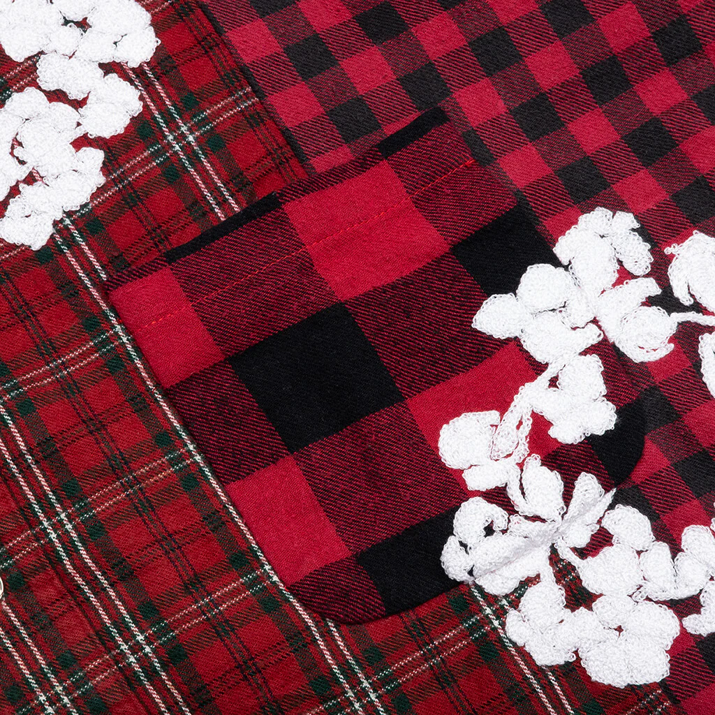 Readymade x Denim Tears Check L/S Shirt - Red - Image 8