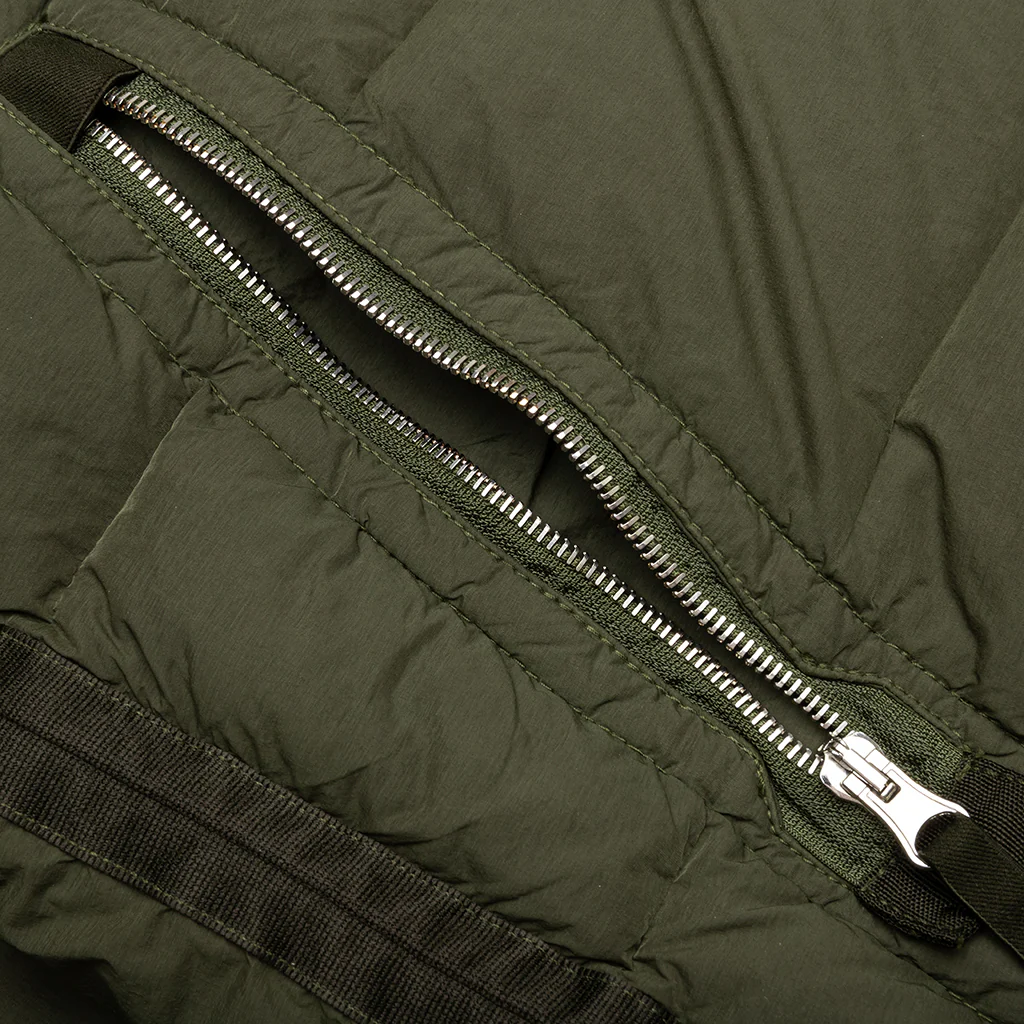 Real Feather Hooded Jacket - Olive - Image 5