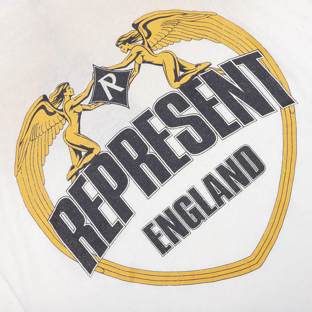 Angel Border T-Shirt - Washed Ecru - Image 4