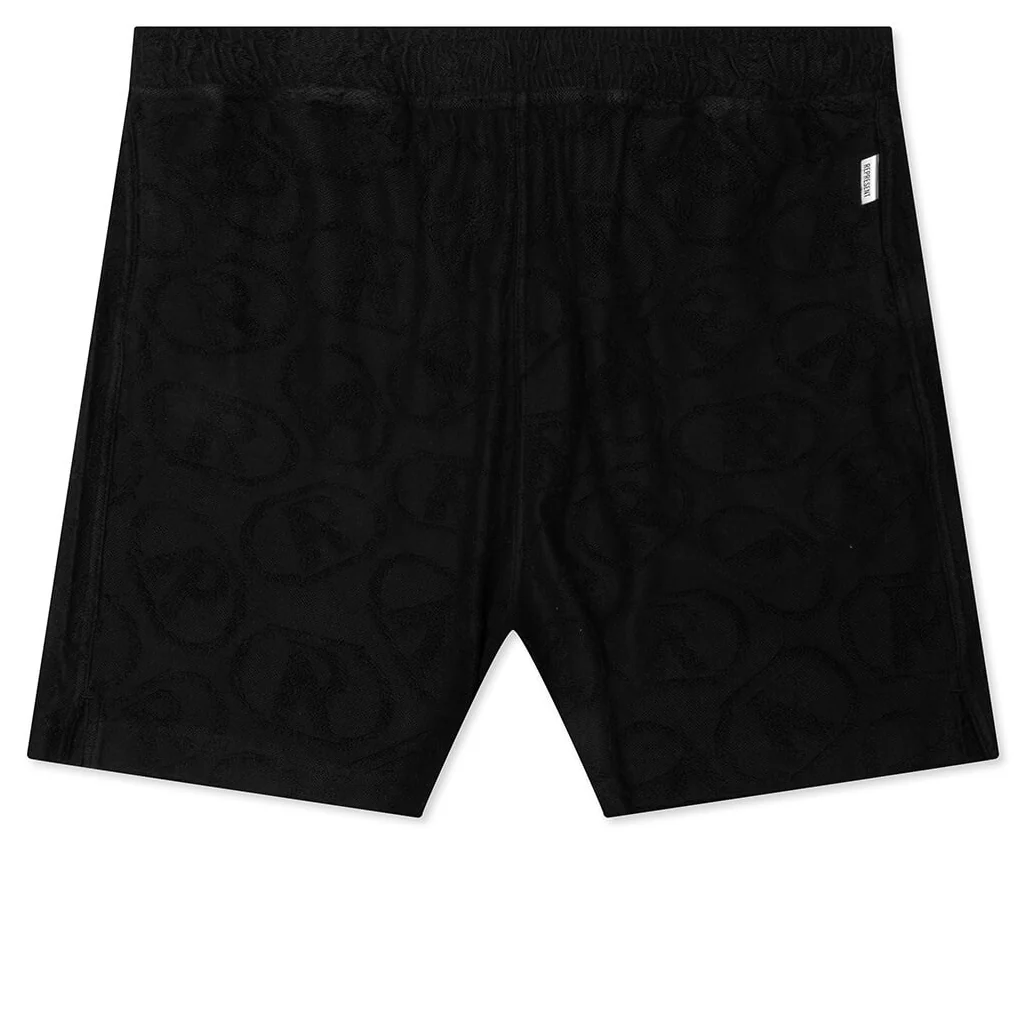 AOP Towel Short - Black