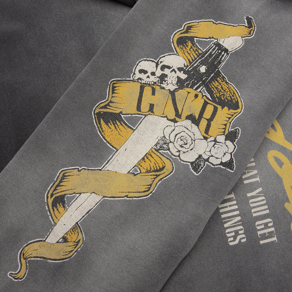 Represent x Guns N' Roses Cross Zip Through Hoodie - Stained Black - Image 6