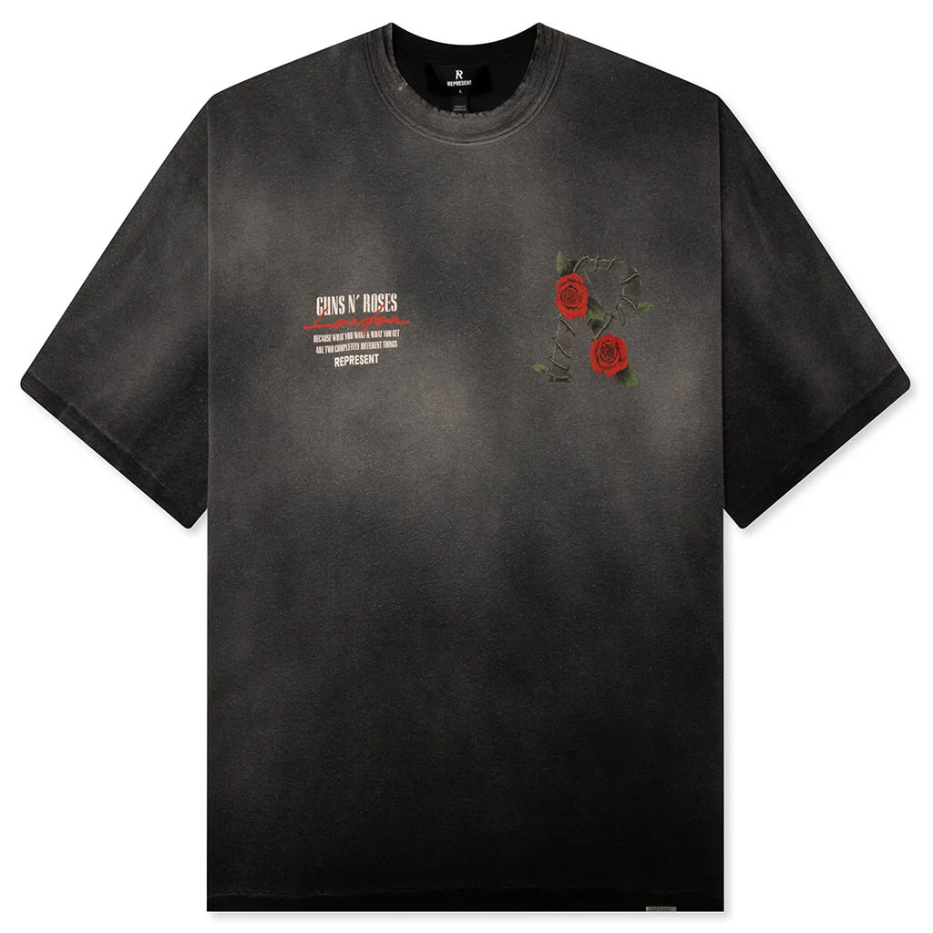 Represent x Guns N' Roses Tour T-Shirt - Stained Black