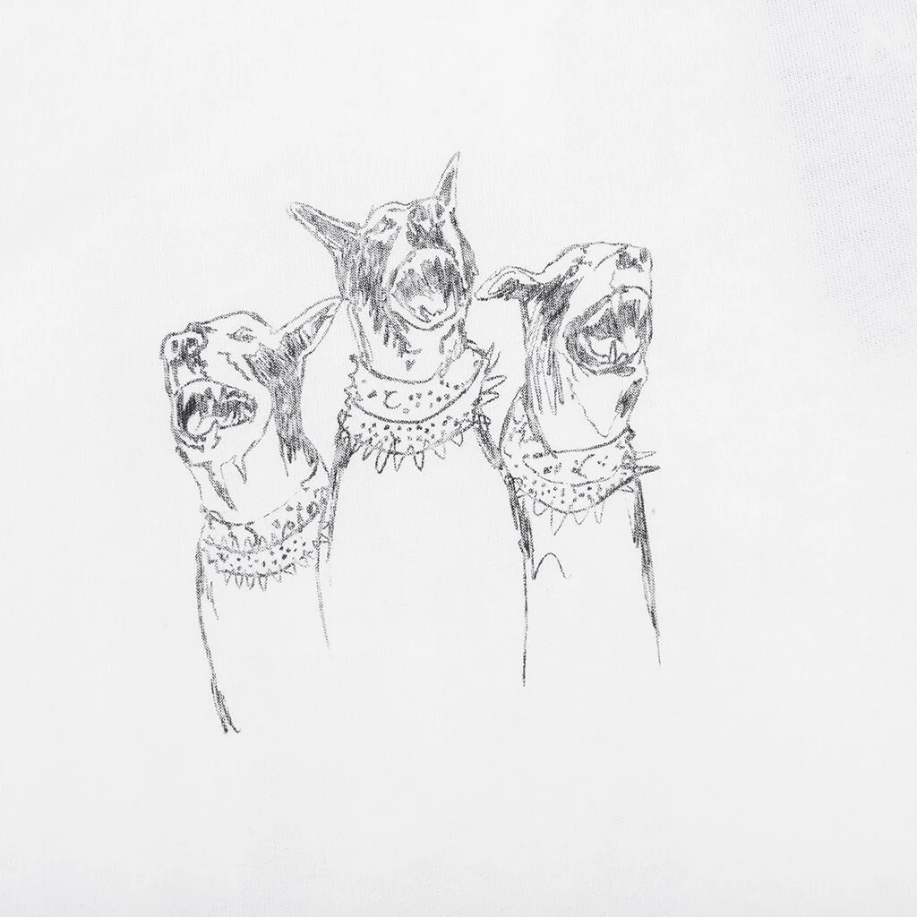 Hand Drawn Thoroughbred Dogs T-Shirt - Washed Ecru - Image 3